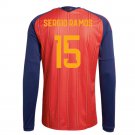 adult & kids Spain National Soccer Team Uniform 15 Sergio Ramos Jersey Home 2026 Red Long-Sleeve