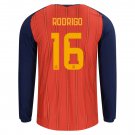 adult & kids Spain National Soccer Uniform 16 Rodrigo Jersey Home 2026 Red Long-Sleeve Activewear
