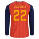 adult & kids Spain National Soccer Uniform 22 Cucurella Jersey Home 2026 Red Long-Sleeve Activewear