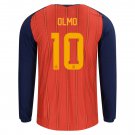 adult & kids Spain National Soccer Team Uniform 10 Olmo Jersey Home 2026 Red Long-Sleeve Activewear