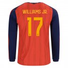 adult & kids Spain National Soccer Team Uniform 17 Williams Jr. Jersey Home 2026 Red Long-Sleeve