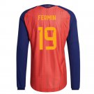 adult & kids Spain National Soccer Uniform 19 Fermin Jersey Home 2026 Red Long-Sleeve Activewear
