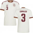 adult & kids Spain National Soccer Team Uniform 3 GRIMALDO Jersey Away Stadium 2026 White Activewear