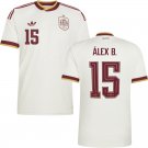 adult & kids Spain National Soccer Team Uniform 15 ALEX B. Jersey Away Stadium 2026 White Activewear