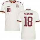 adult & kids Spain National Soccer Uniform 18 ZUBIMENDI Jersey Away Stadium 2026 White Activewear