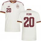 adult & kids Spain National Soccer Team Uniform 20 PEDRI Jersey Away Stadium 2026 White Activewear