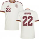 adult & kids Spain National Soccer Team Uniform 22 FERMIN Jersey Away Stadium 2026 White Activewear