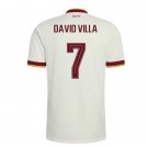 adult & kids Spain National Soccer Uniform 7 David Villa Jersey Away Stadium 2026 White Activewear