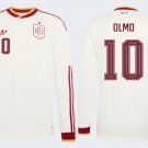 adult & kids Spain National Soccer Team Uniform 10 Olmo Jersey Away Stadium 2026 White Long-Sleeve