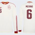adult unisex Spain National Soccer Team Uniform 6 Merino Jersey Away Stadium 2026 White Long-Sleeve