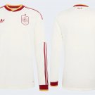 adult unisex Spain National Soccer Team Uniform Blank Jersey Away Stadium 2026 White Long-Sleeve