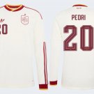 adult unisex Spain National Soccer Team Uniform 20 Pedri Jersey Away Stadium 2026 White Long-Sleeve