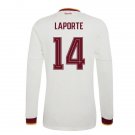adult unisex Spain National Soccer Uniform 14 Laporte Jersey Away Stadium 2026 White Long-Sleeve