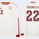 adult unisex Spain National Soccer Team Uniform 22 Cucurella Jersey Away 2026 White Long-Sleeve