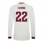 adult unisex Spain National Soccer Team Uniform 22 Fermin Jersey Away Stadium 2026 White Long-Sleeve