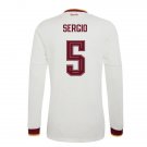 adult unisex Spain National Soccer Team Uniform 5 Sergio Jersey Away Stadium 2026 White Long-Sleeve