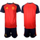 adult & kids Spain National Soccer Uniform Suit Blank Jersey Set Home Stadium 2026 Red Activewear