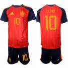 adult & kids Spain National Soccer Uniform Suit 10 OLMO Jersey Set Home Stadium 2026 Red Activewear