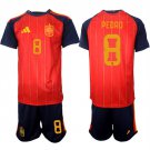 adult & kids Spain National Soccer Uniform Suit 8 PEDRD Jersey Set Home Stadium 2026 Red Activewear