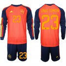 adult & kids Spain National Soccer Uniform Suit 23 UNAI SIMON Jersey Set Home 2026 Red Long Sleeve