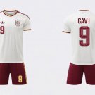 adult & kids Spain National Soccer Uniform Suit 9 GAVI Jersey Set Away Stadium 2026 White Activewear