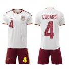 adult & kids Spain National Soccer Team Uniform Suit 4 Cubarsi Jersey Set Away 2026 White Activewear