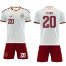 adult & kids Spain National Soccer Team Uniform Suit 20 PEDRI Jersey Set Away 2026 White Activewear