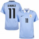 adult unisex Uruguay National Soccer Uniform 11 D. Nunez Jersey Home Stadium 2026 Blue Activewear