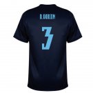 adult unisex Uruguay National Soccer Team Uniform 3 D.Godin Jersey Away Stadium 2026 Navy Activewear