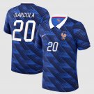 adult & kids France National Soccer Team Uniform 20 Barcola Jersey Home Stadium 2026 Blue Activewear