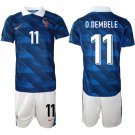 adult & kids France National Soccer Uniform Suit 11 O.DEMBELE Jersey Set Home 2026 Blue Activewear