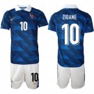 adult & kids France National Soccer Team Uniform Suit 10 ZIDANE Jersey Set Home 2026 Blue Activewear