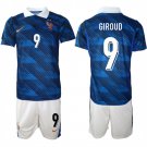 adult & kids France National Soccer Team Uniform Suit 9 GIROUD Jersey Set Home 2026 Blue Activewear