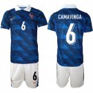 adult & kids France National Soccer Uniform Suit 6 Camavinga Jersey Set Home 2026 Blue Activewear