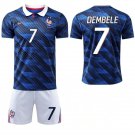 adult & kids France National Soccer Uniform Suit 7 Ousmane Dembélé Jersey Set 2026 Home Activewear