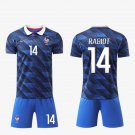 adult & kids France National Soccer Team Uniform Suit 14 Rabiot Jersey Set Home 2026 Blue Activewear