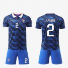 adult & kids France National Soccer Team Uniform Suit 2 PAVARD Jersey Set Home 2026 Blue Activewear