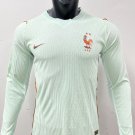 adult unisex France National Soccer Team Uniform Blank Jersey Away Stadium 2026 Green Long-Sleeve