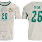 adult unisex Senegal National Soccer Team Uniform 26 Gueye Jersey Home Stadium 2026 White Activewear