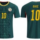 adult unisex Senegal National Soccer Team Uniform 10 Mane Jersey Away Stadium 2026 Green Activewear