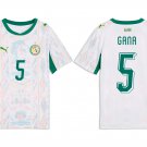 adult unisex Senegal National Soccer Team Uniform 5 Gana Jersey Home Stadium 2026 White Activewear