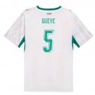 adult unisex Senegal National Soccer Team Uniform 5 Gueye Jersey Home Stadium 2026 White Activewear
