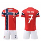 adult & kids Norway National Soccer Team Uniform Suit 7 SORLOTH Jersey Set Home 2026 Red Activewear