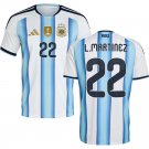 adult & kids Argentina National Soccer Team Uniform 22 L. MARTINEZ Jersey Home 2026 Blue Activewear