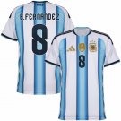 adult & kids Argentina National Soccer Team Uniform 8 E.Fernandez Jersey Home 2026 Blue Activewear
