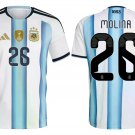 adult & kids Argentina National Soccer Uniform 26 Molina Jersey Home Stadium 2026 Blue Activewear