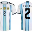 adult & kids Argentina National Soccer Uniform 2 Montiel Jersey Home Stadium 2026 Blue Activewear