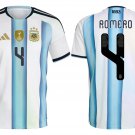 adult & kids Argentina National Soccer Uniform 4 Romero Jersey Home Stadium 2026 Blue Activewear
