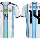 adult & kids Argentina National Soccer Uniform 14 Palacios Jersey Home Stadium 2026 Blue Activewear