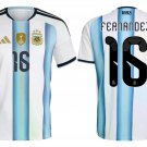 adult & kids Argentina National Soccer Uniform 16 Fernandez Jersey Home Stadium 2026 Blue Activewear